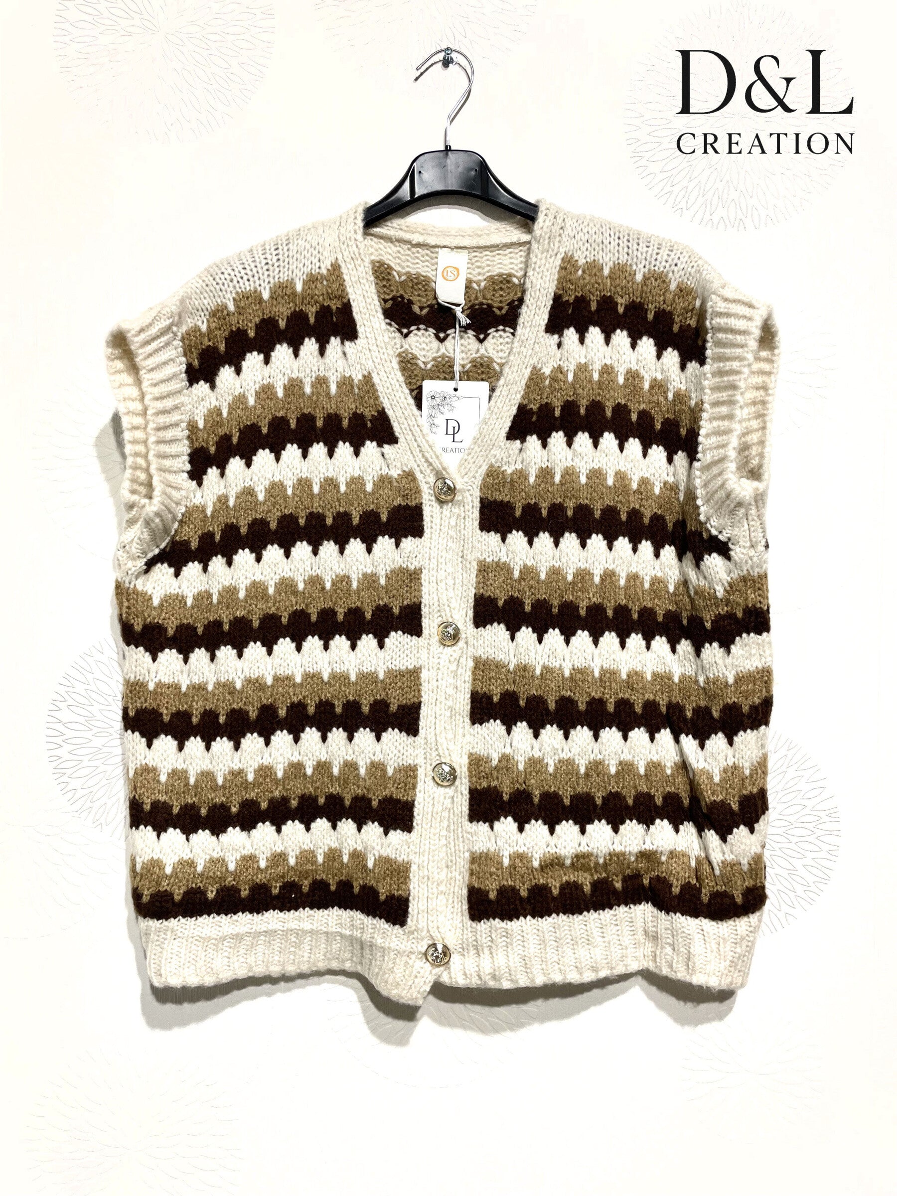 Colorful sleeveless knit vest sizes 38 to 50 i Plus Size