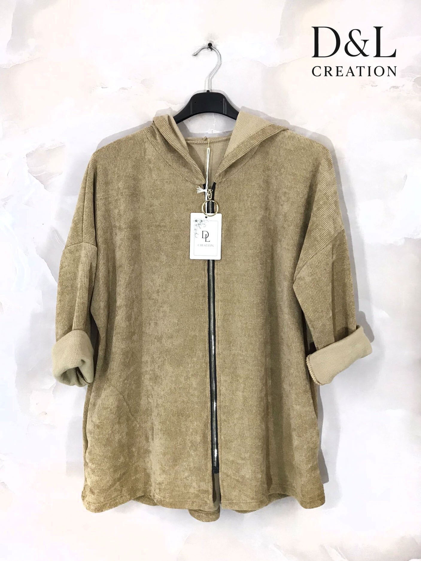 Velvet zip-up vest sizes 38 to 52 i Plus Size