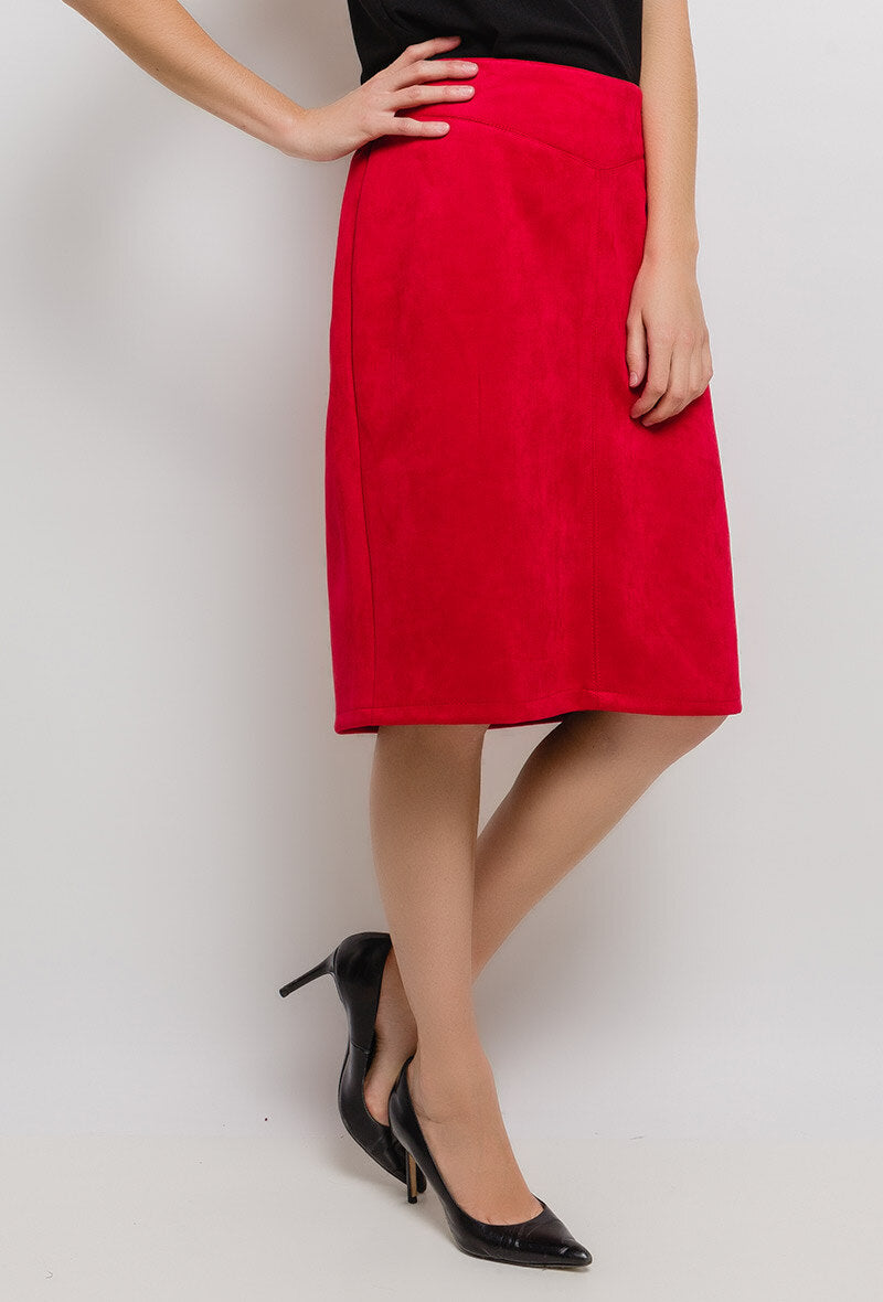 Suede kjol i stor storlek