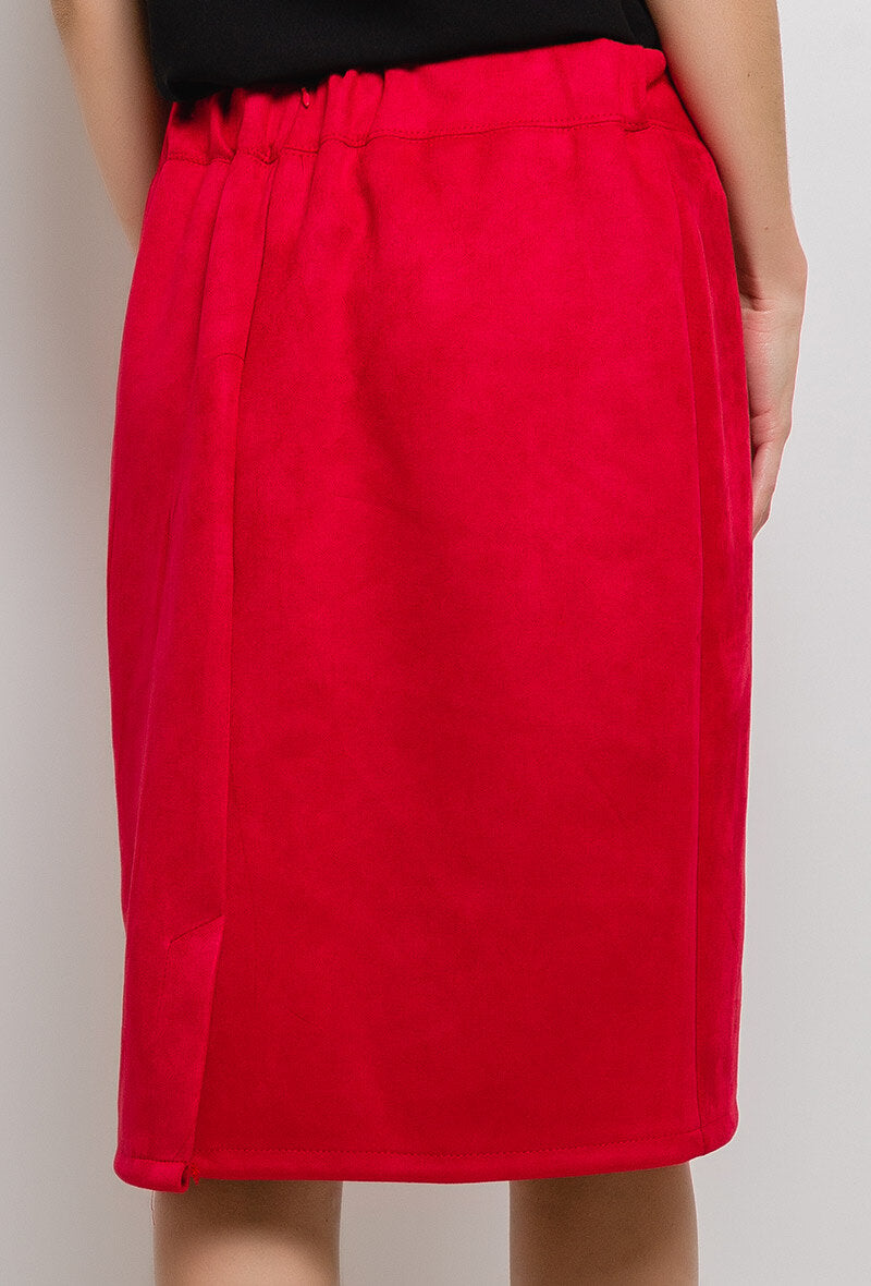 Suede kjol i stor storlek