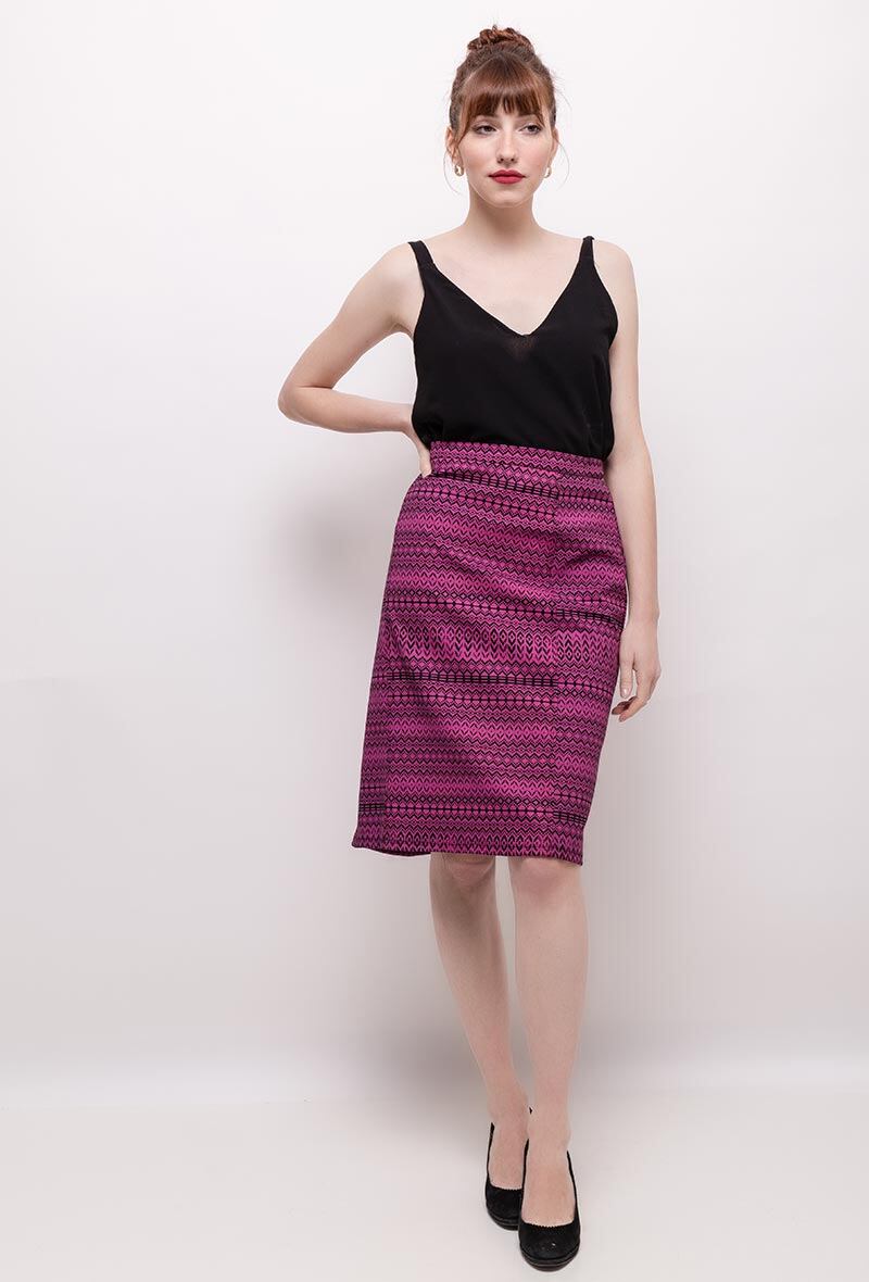 Printed skirt i Stor Storlek