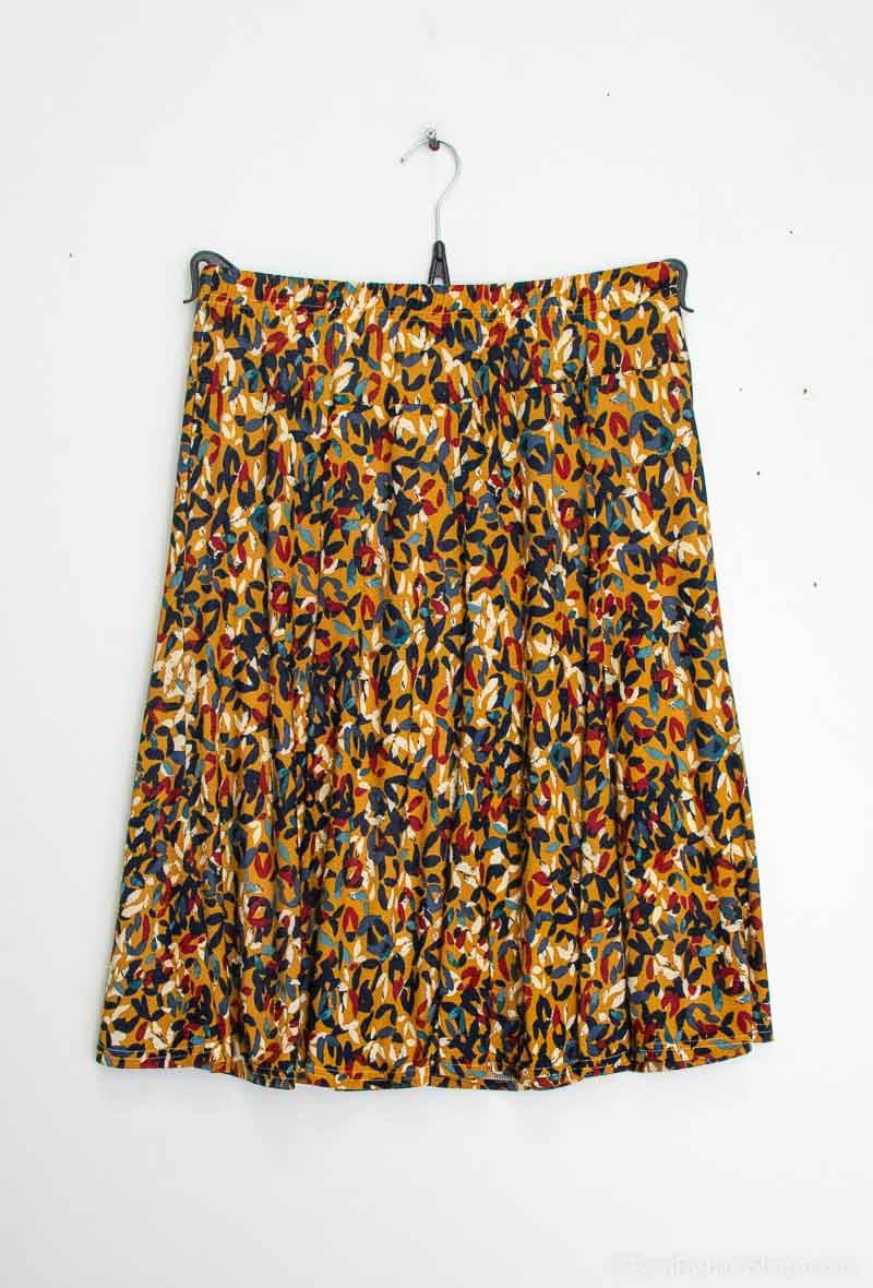 Flared doublet printed skirt i Stor Storlek