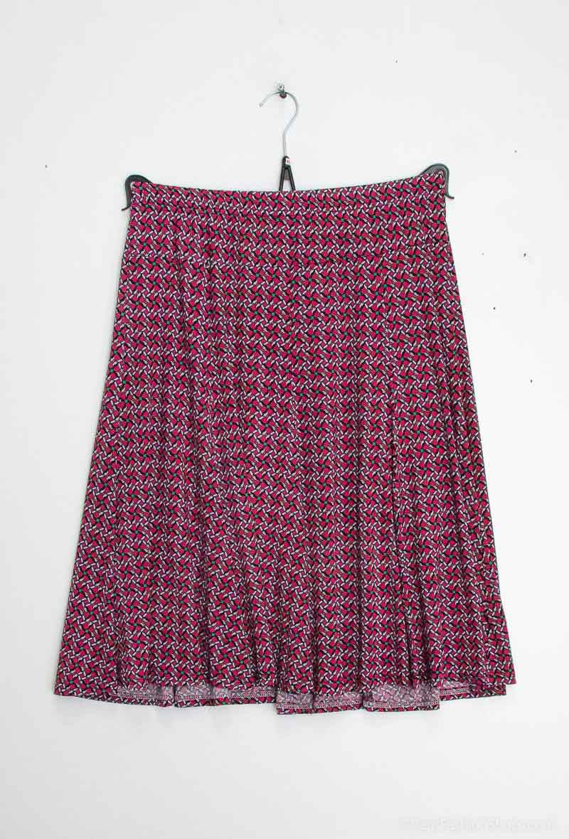 Flared doublet printed skirt i Stor Storlek