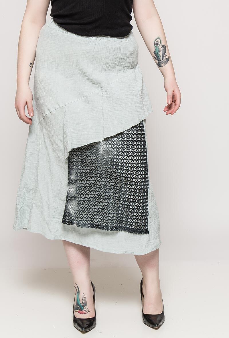 Cotton long skirt i Stor Storlek