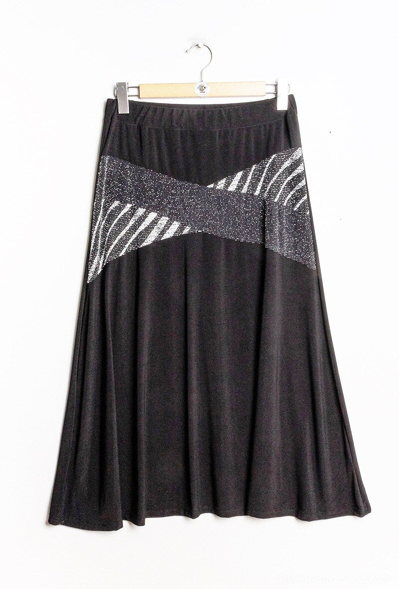 Midi skirt with sparkly detail i Stor Storlek