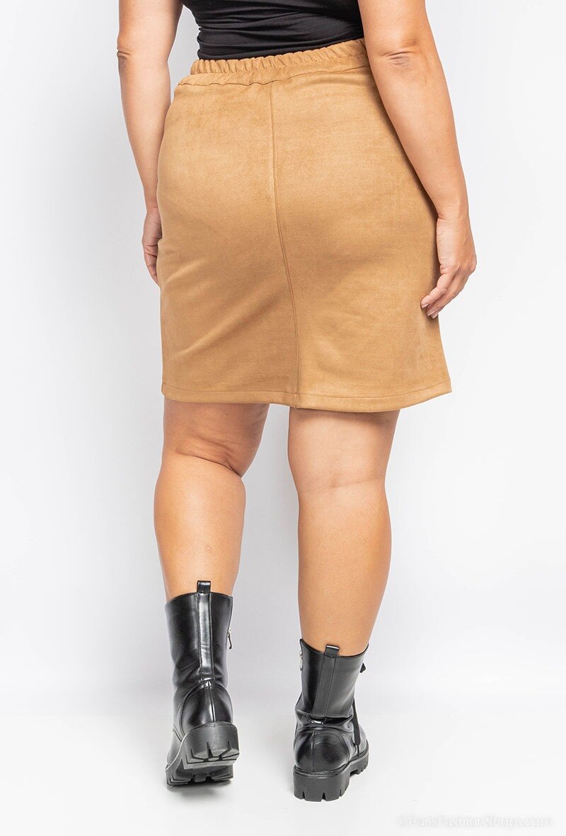 faux suede bodyconskirt i Stor Storlek