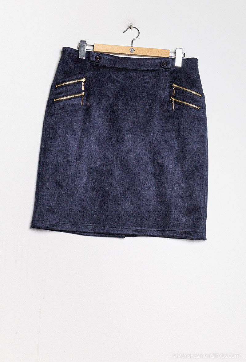 Faux suede bodycon skirt i Stor Storlek