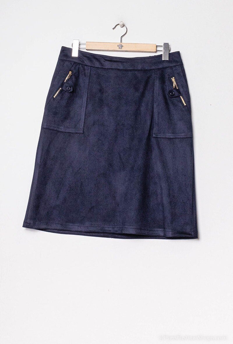 faux suede bodyconskirt i Stor Storlek