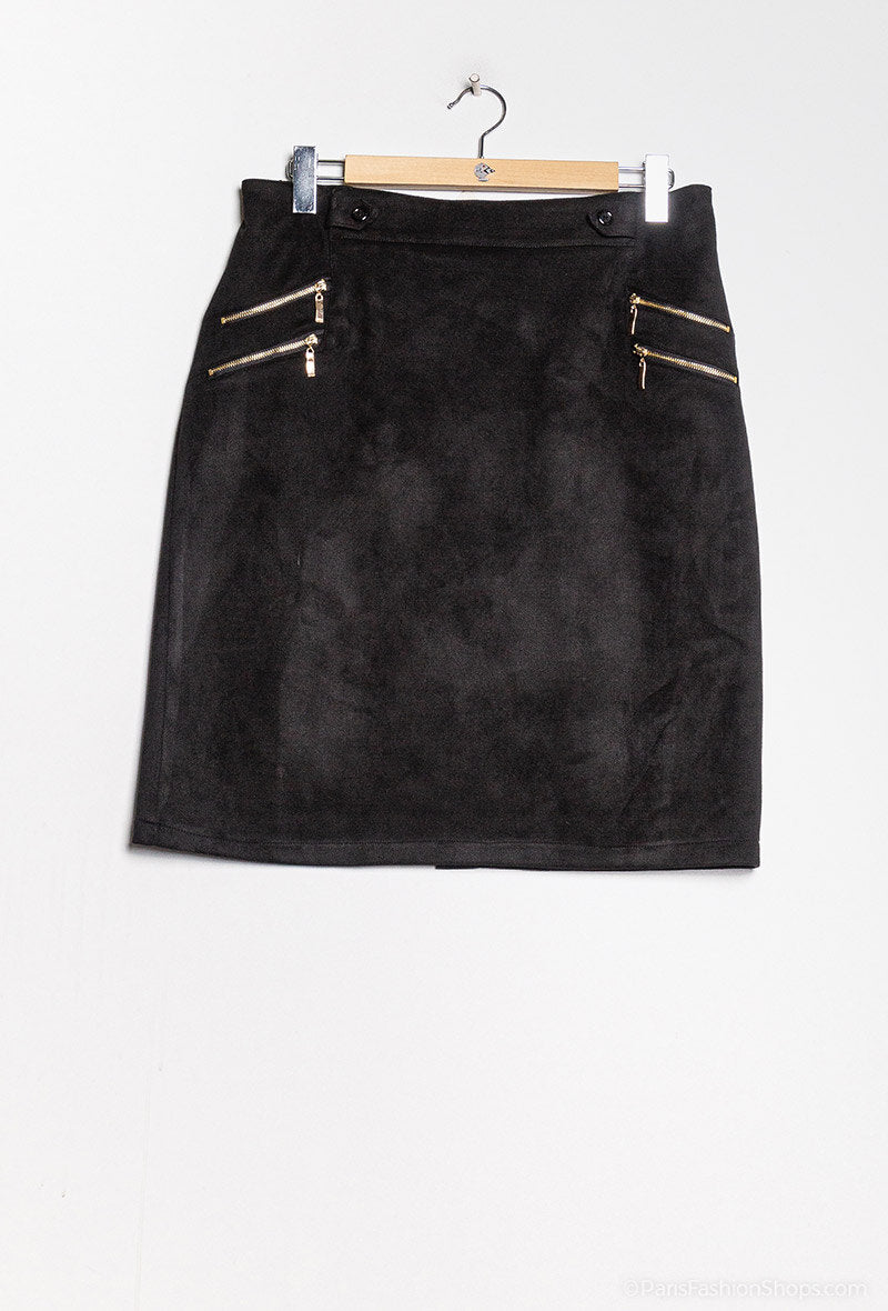 Faux suede bodycon skirt i Stor Storlek