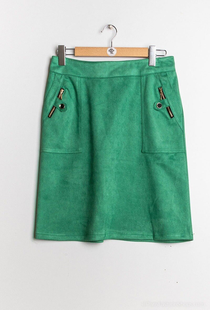 faux suede bodyconskirt i Stor Storlek