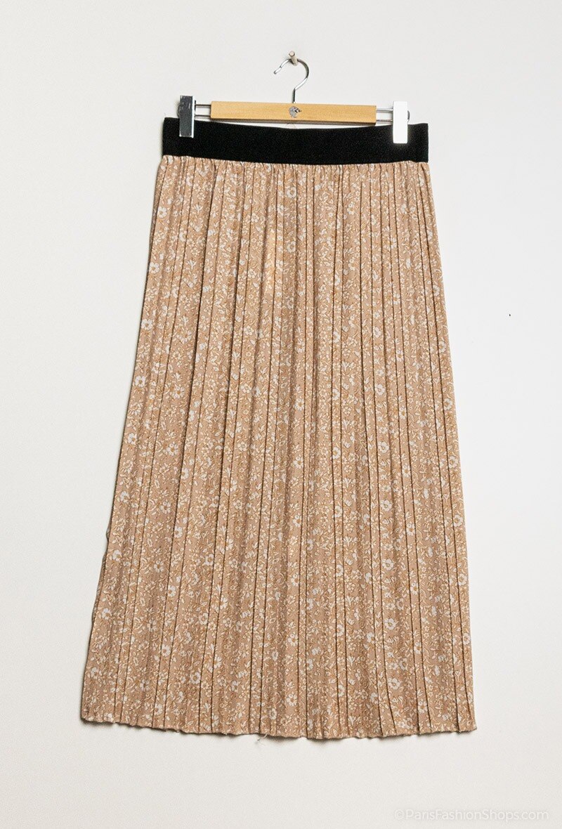 Blommönstrad Plisserad Kjol i Plus Size