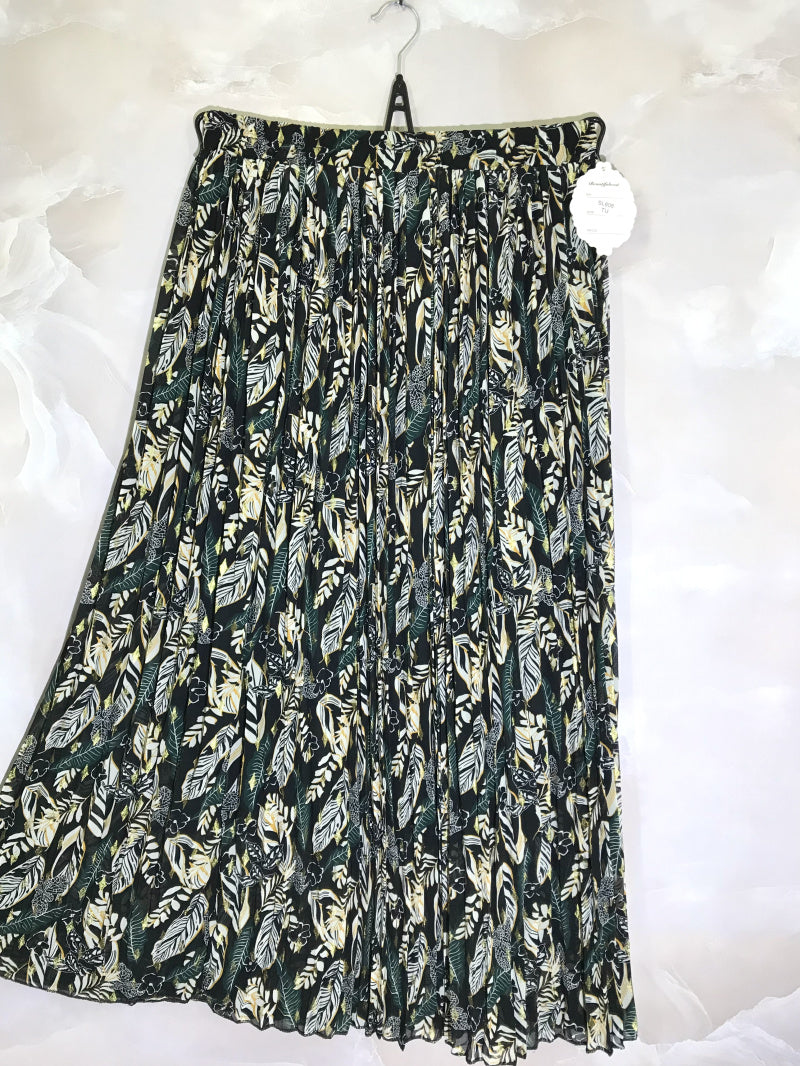 Printed pleated skirt i Stor Storlek