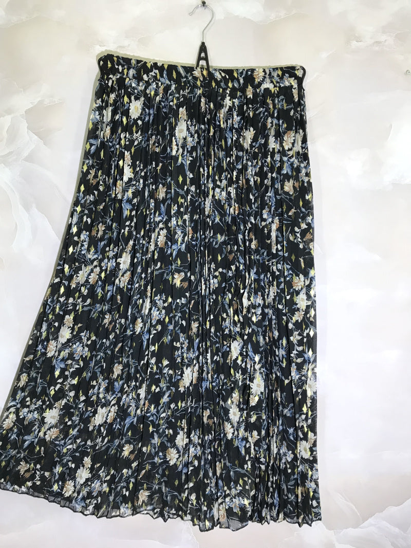 Printed pleated skirt i Stor Storlek