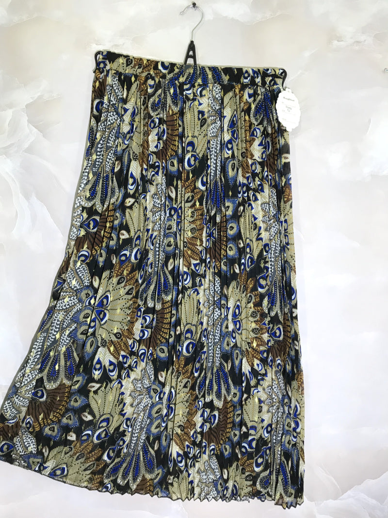 Printed pleated skirt i Stor Storlek