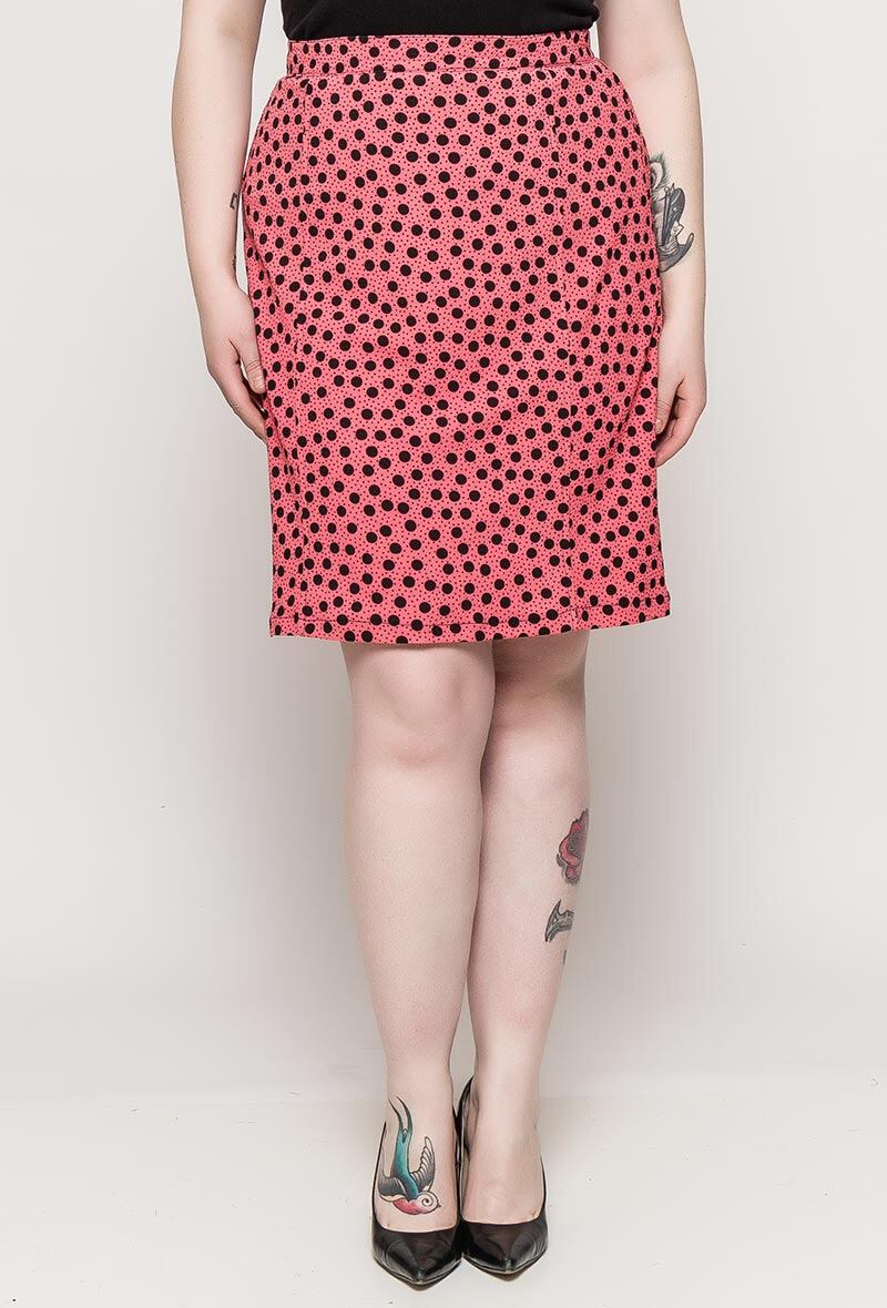 Spotted stretch skirt i Stor Storlek