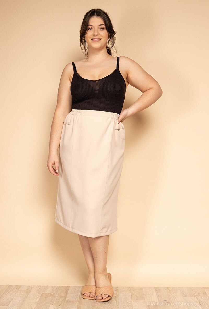 Stretch skirt i Stor Storlek