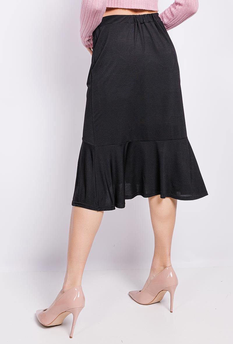 Midi Stretchkjol i Stor Storlek