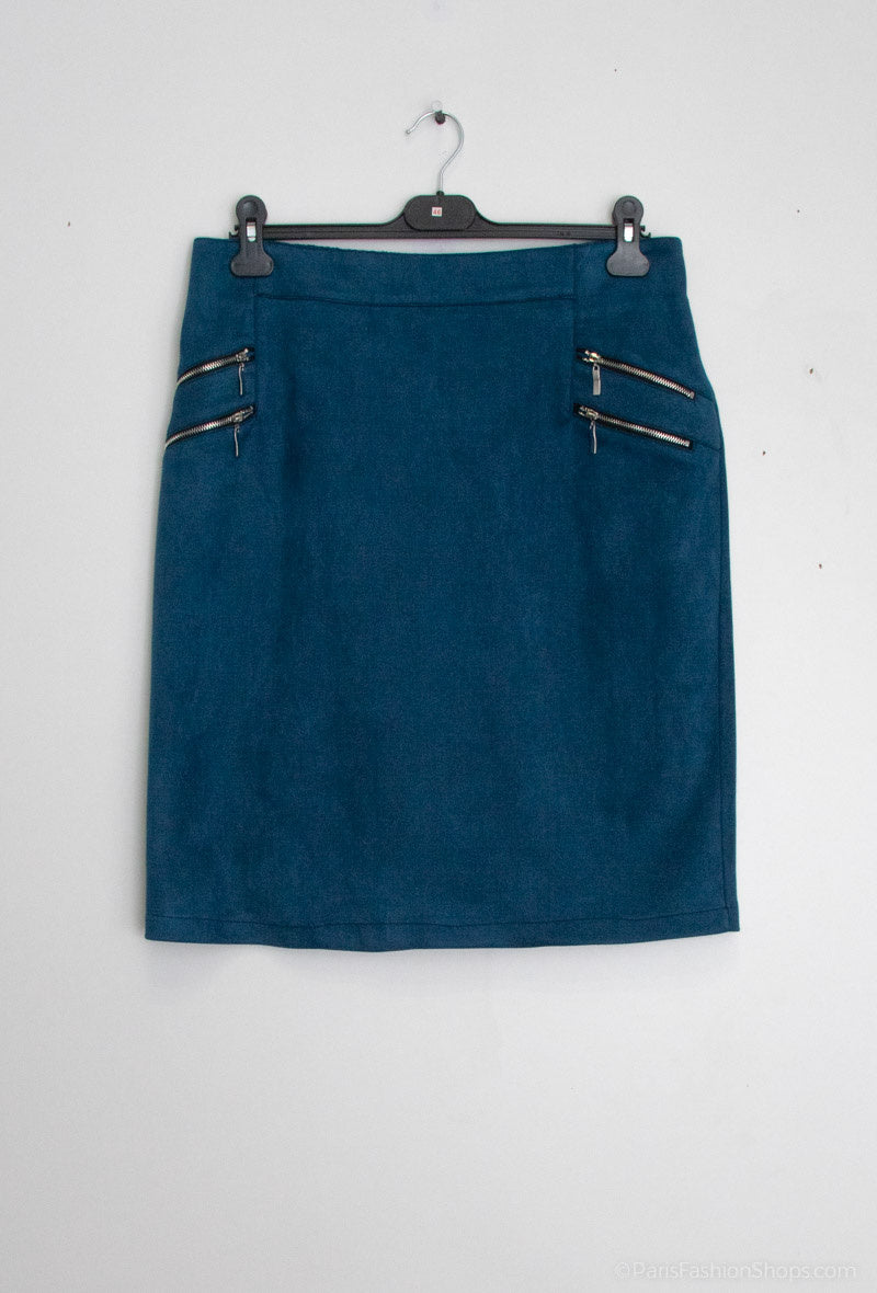 Lined suede skirt i Stor Storlek