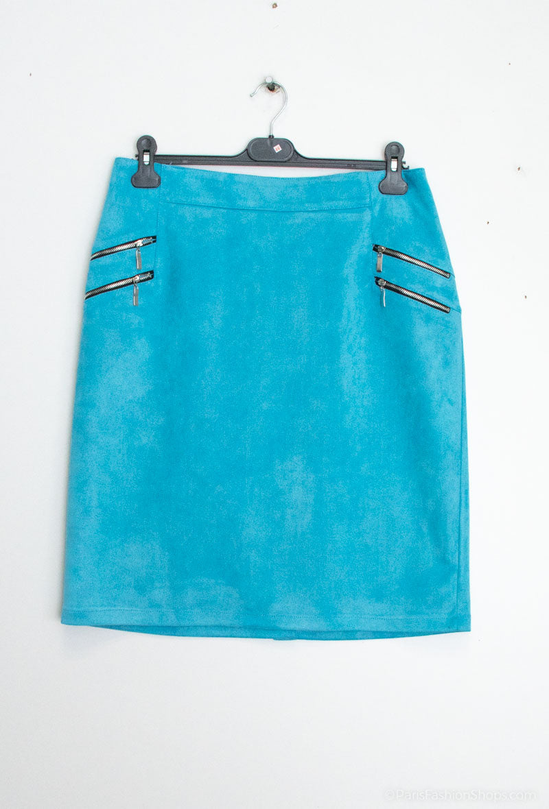 Lined suede skirt i Stor Storlek