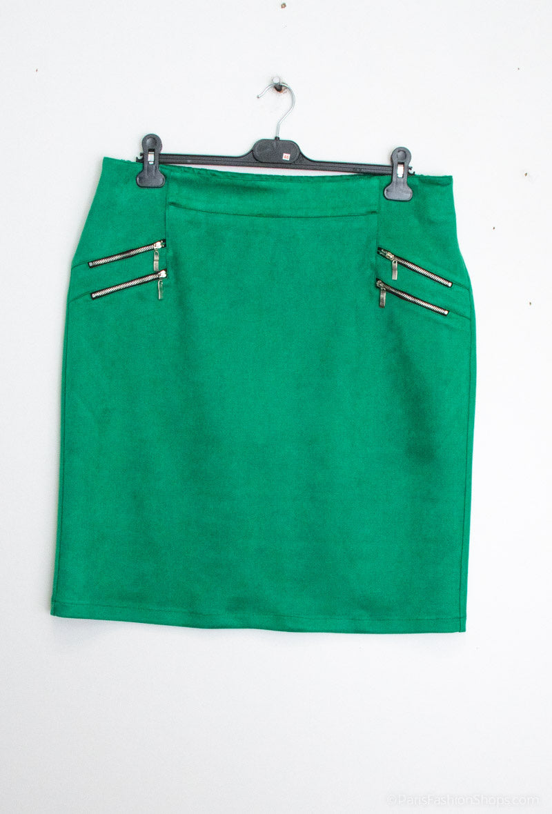 Lined suede skirt i Stor Storlek