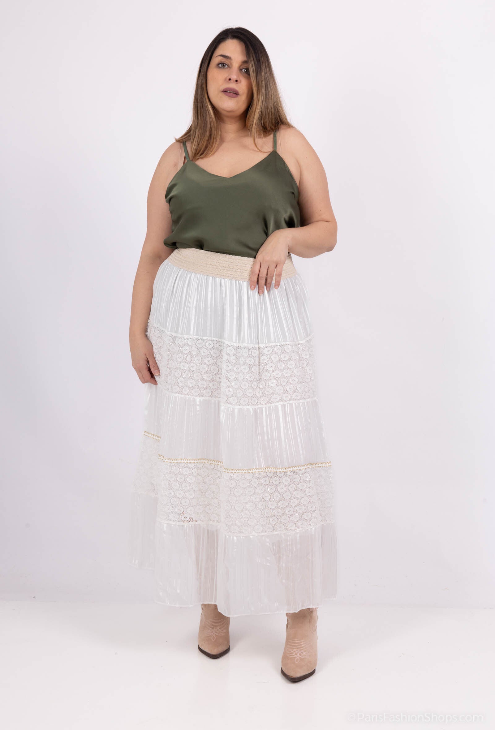 Plus Size Kjol i Viskos och Elastan