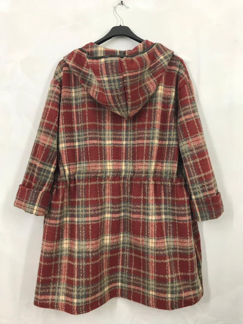 Check print coat i Plus Size