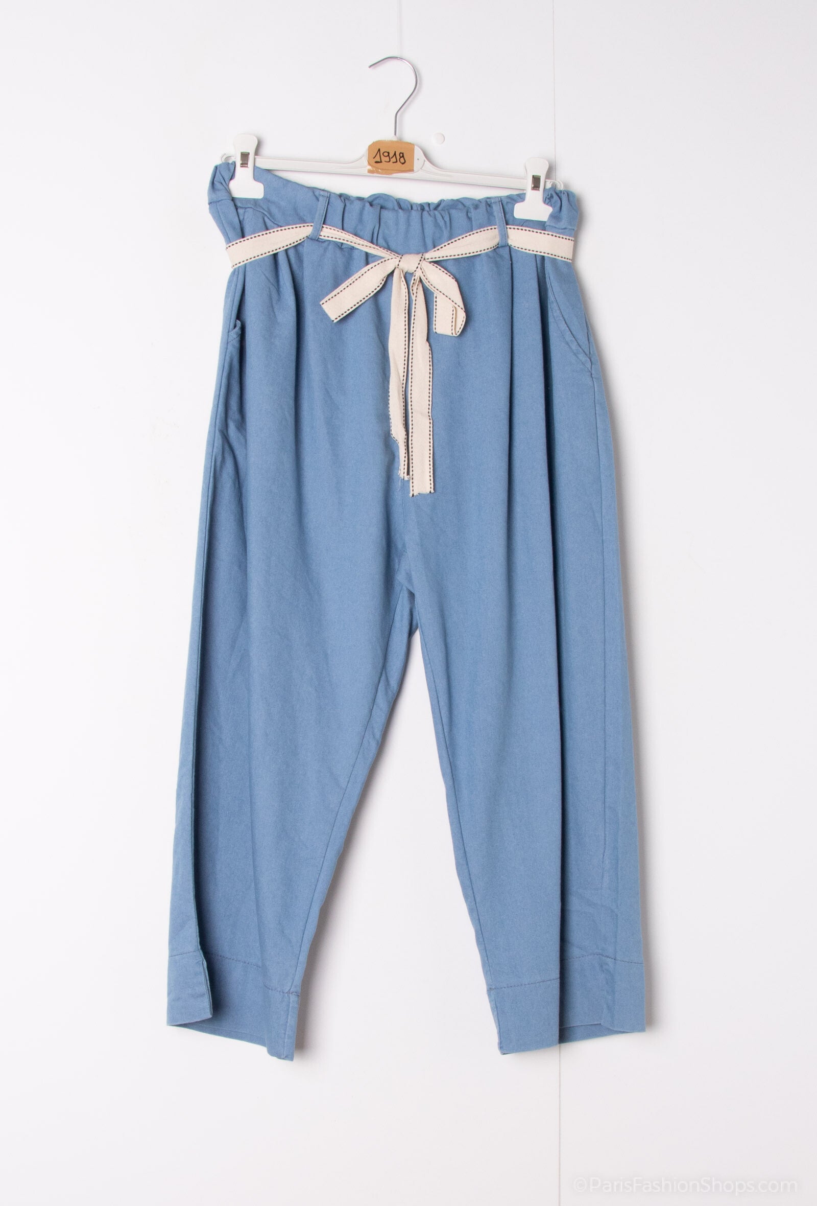 Trekvart Stretchy Denim Byxor i Stor Storlek