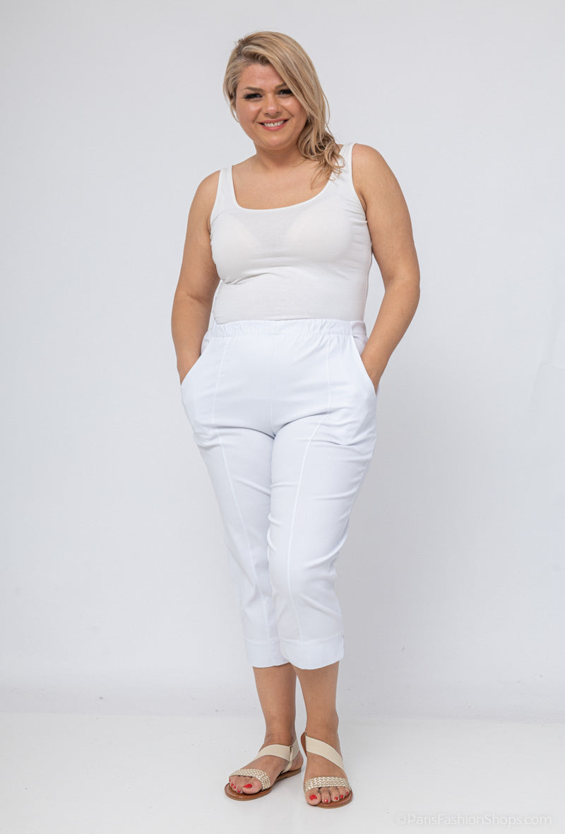 Cropped stretch pants i Stor Storlek