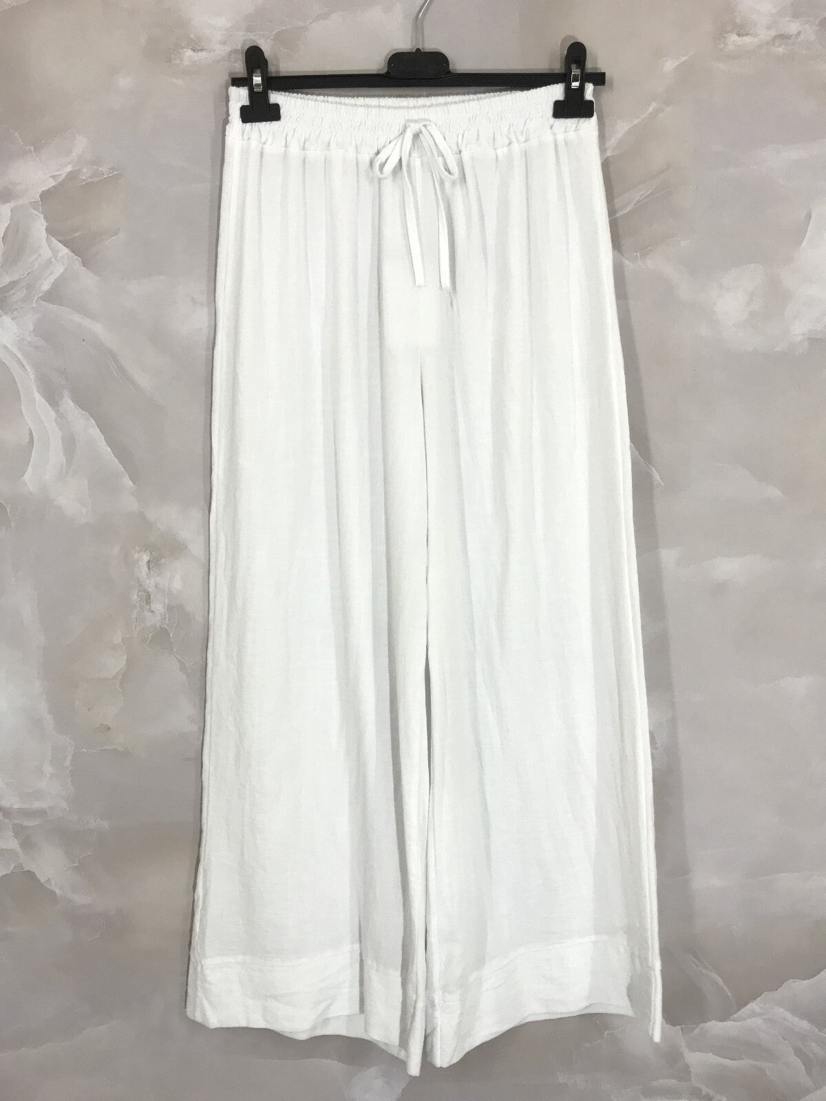Linnebyxor i 70% lin med dragsnöre T36 till T46 | Plus Size