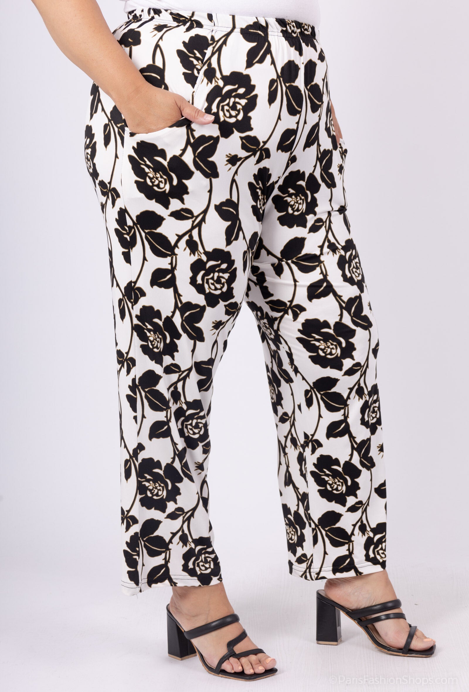 Fluid Printed Pants för Sommar Plus Size