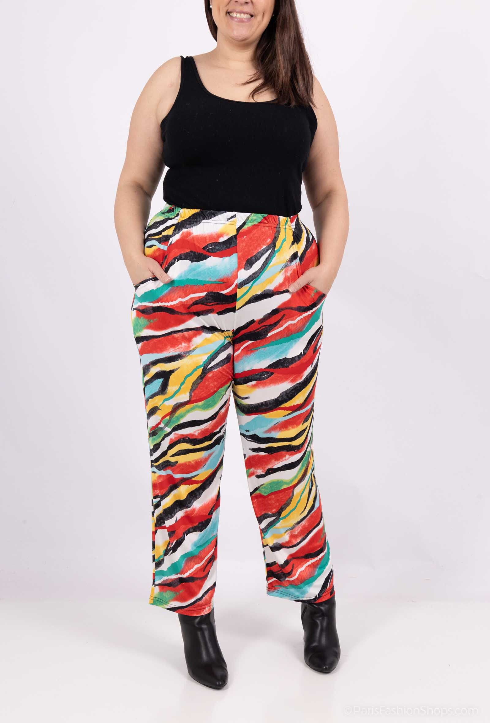 Plus Size Flowy Print Pants för Alla Säsonger
