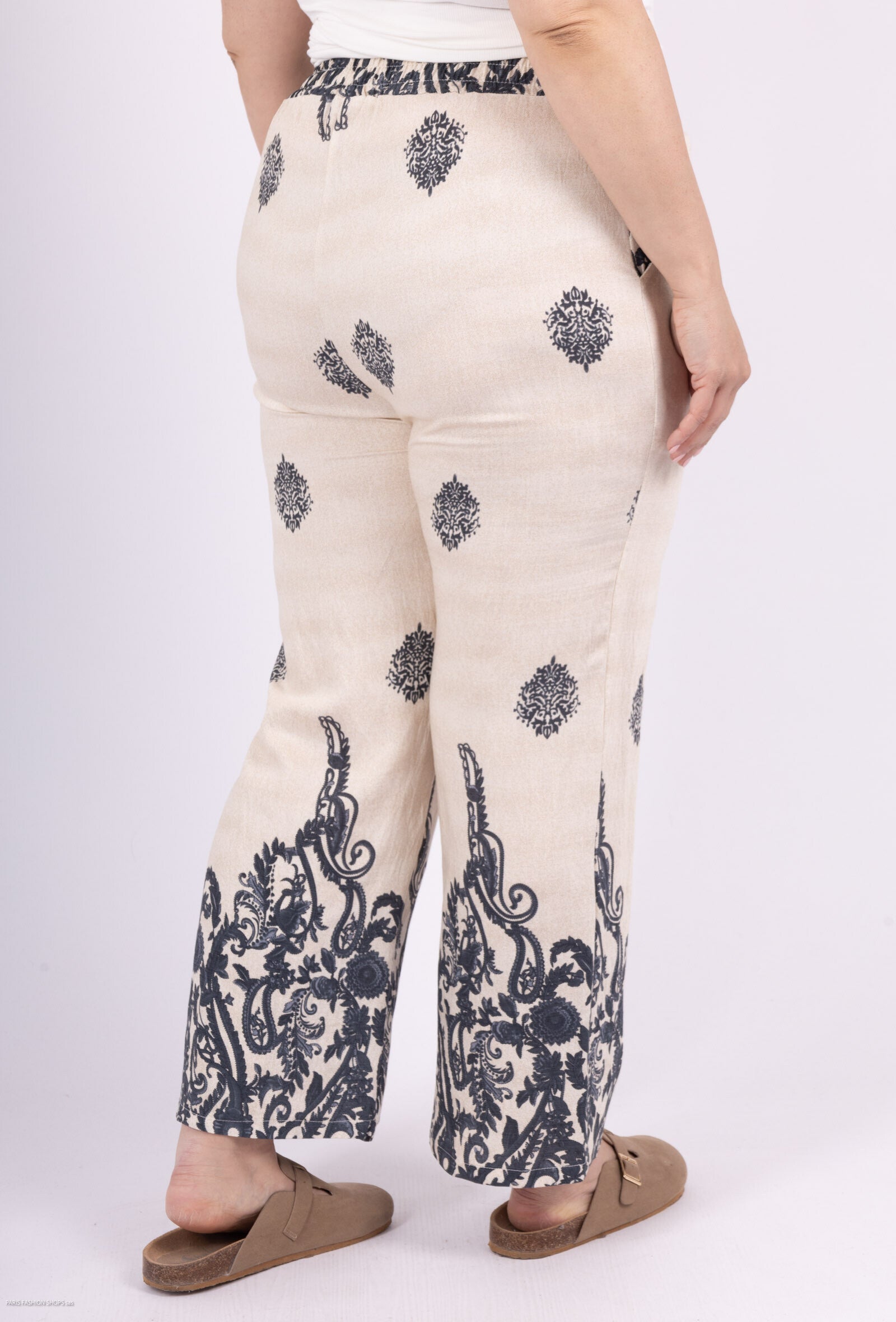 Stora tryckbyxor med fickor i Plus Size