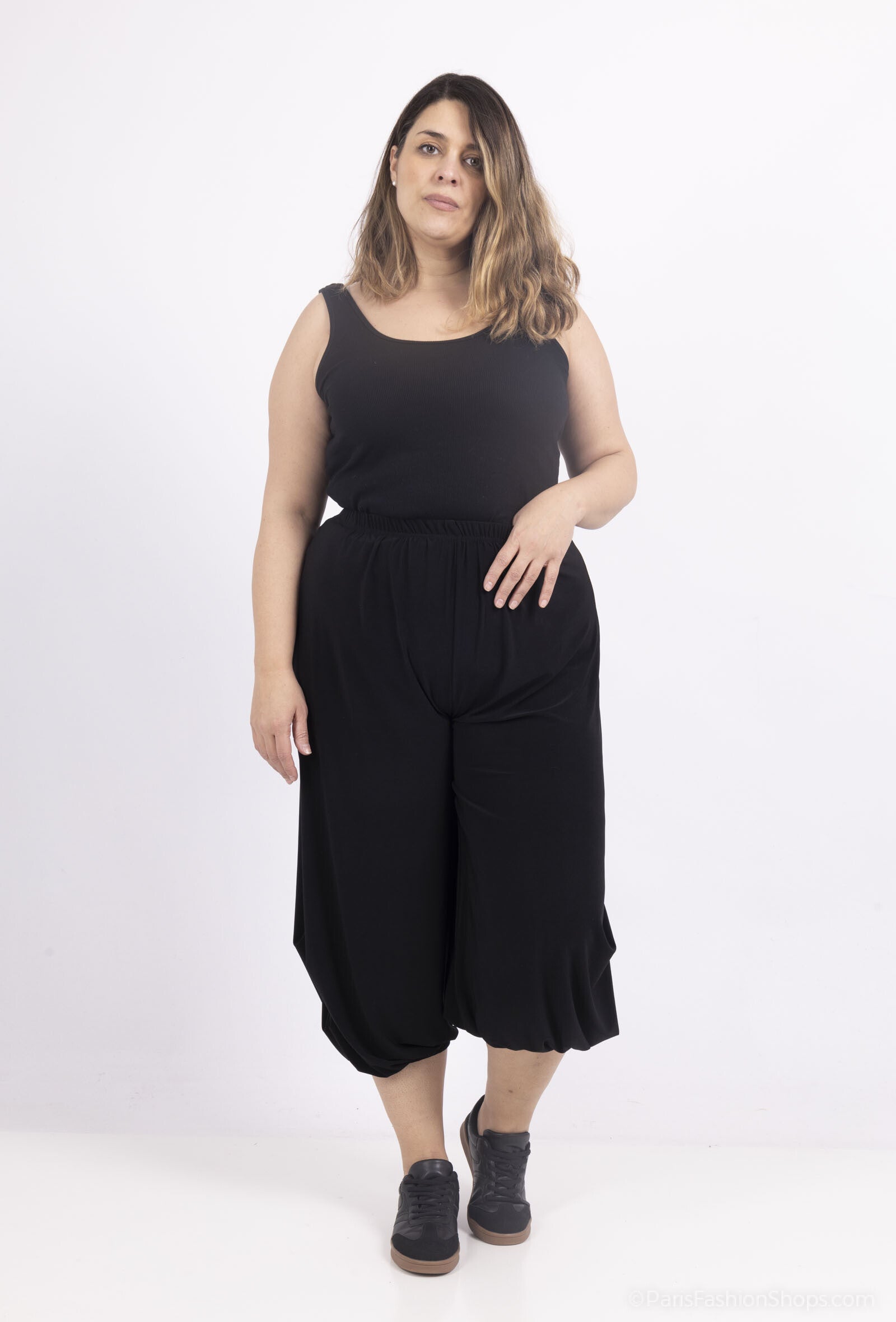 Plus Size Loose pants with button