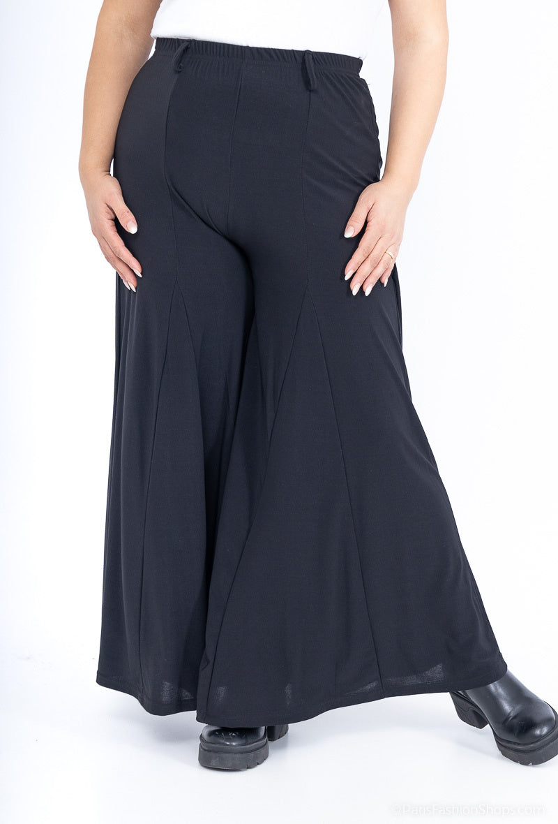 Lösa Utsvängda Byxor i Plus Size