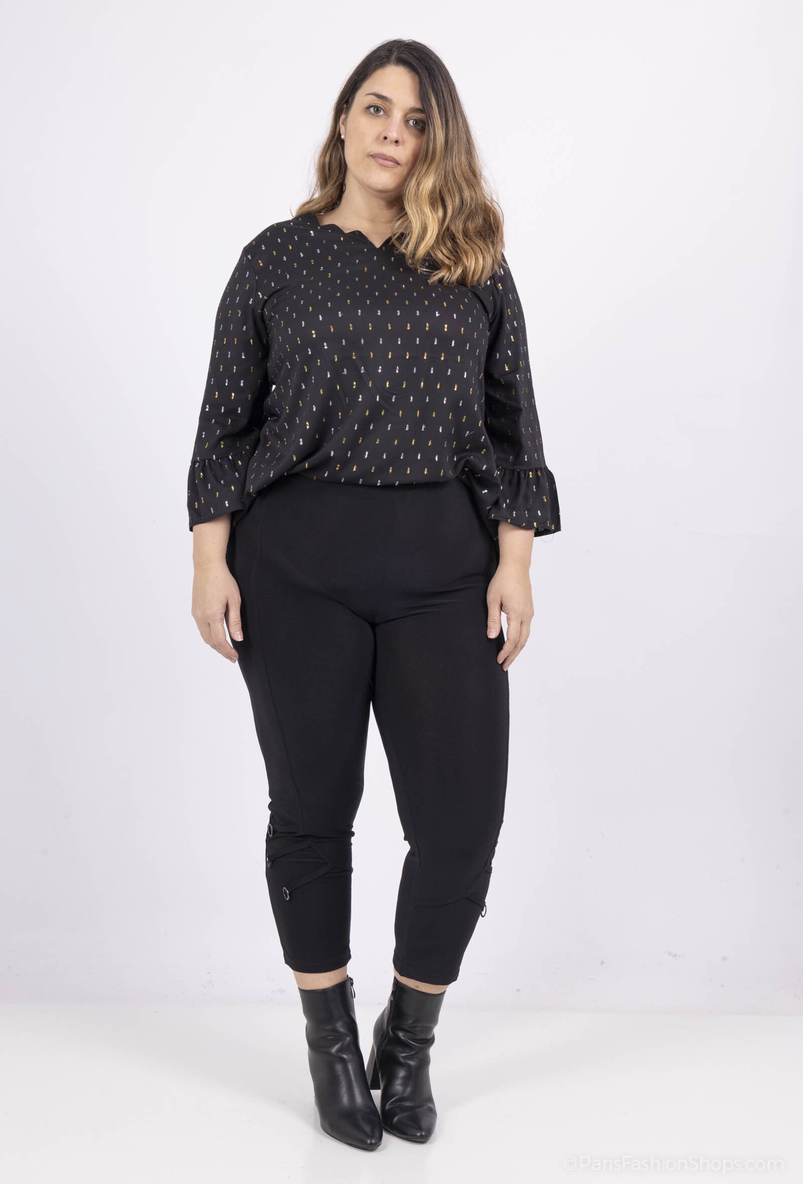 Byxor med stretchdetalj i Plus Size