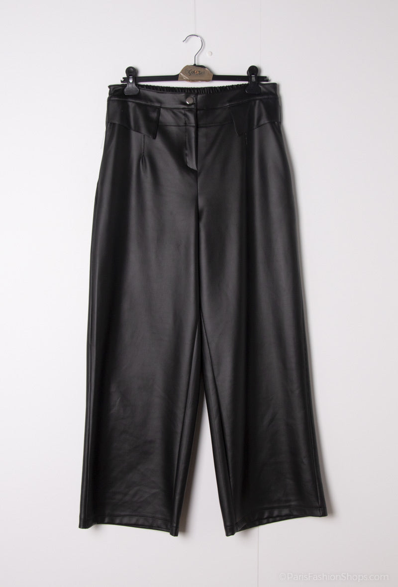 Faux Leather Pants i Stor Storlek