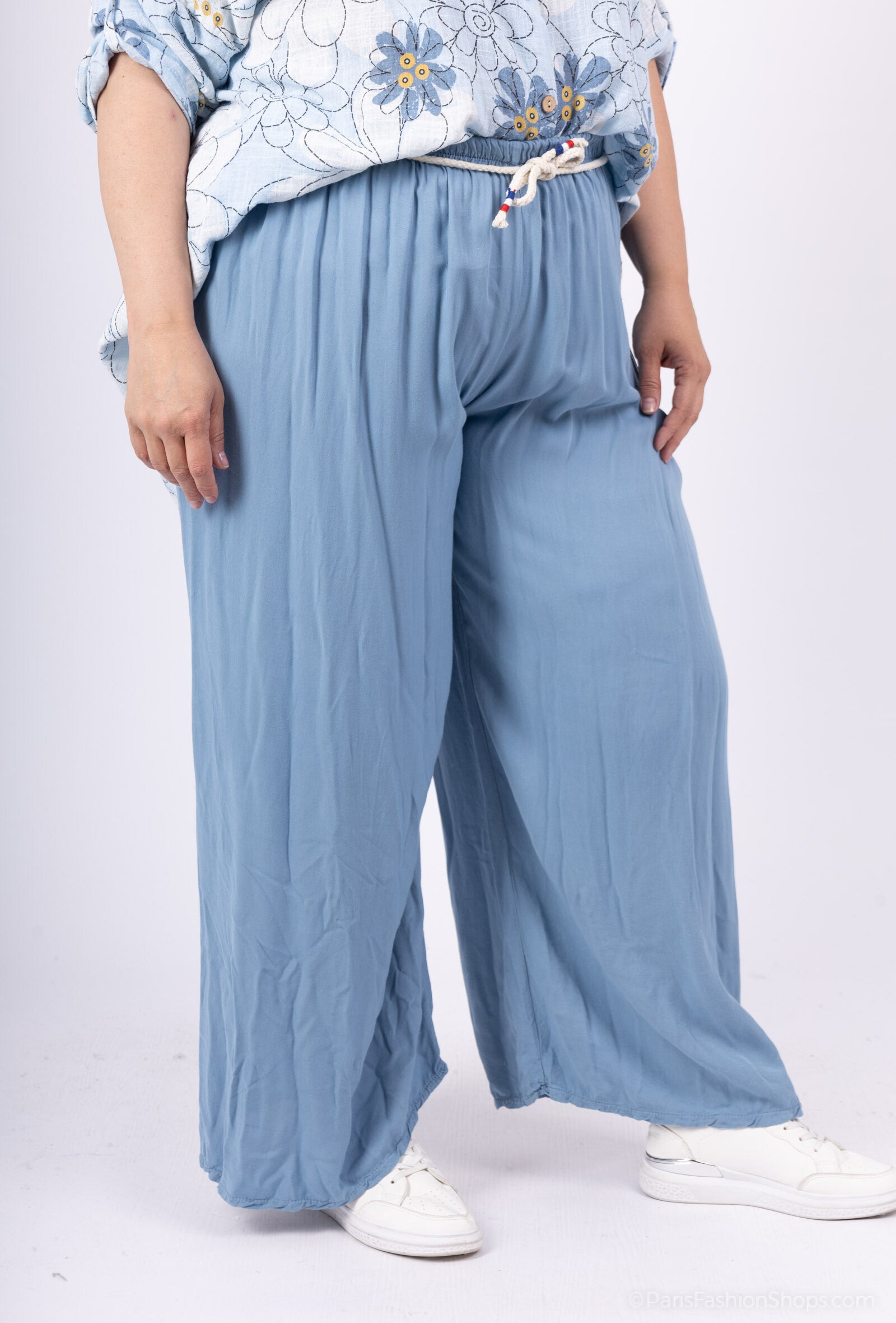 Breda byxor med snörning i Plus Size