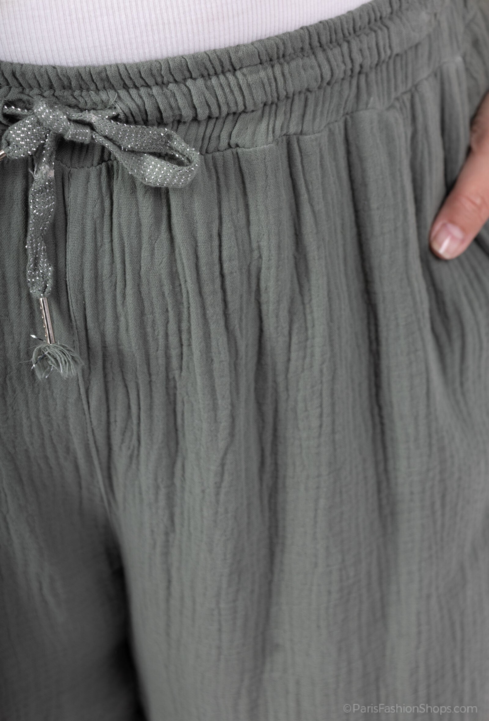 Bomullsgaze Vida Byxor i Stor Storlek