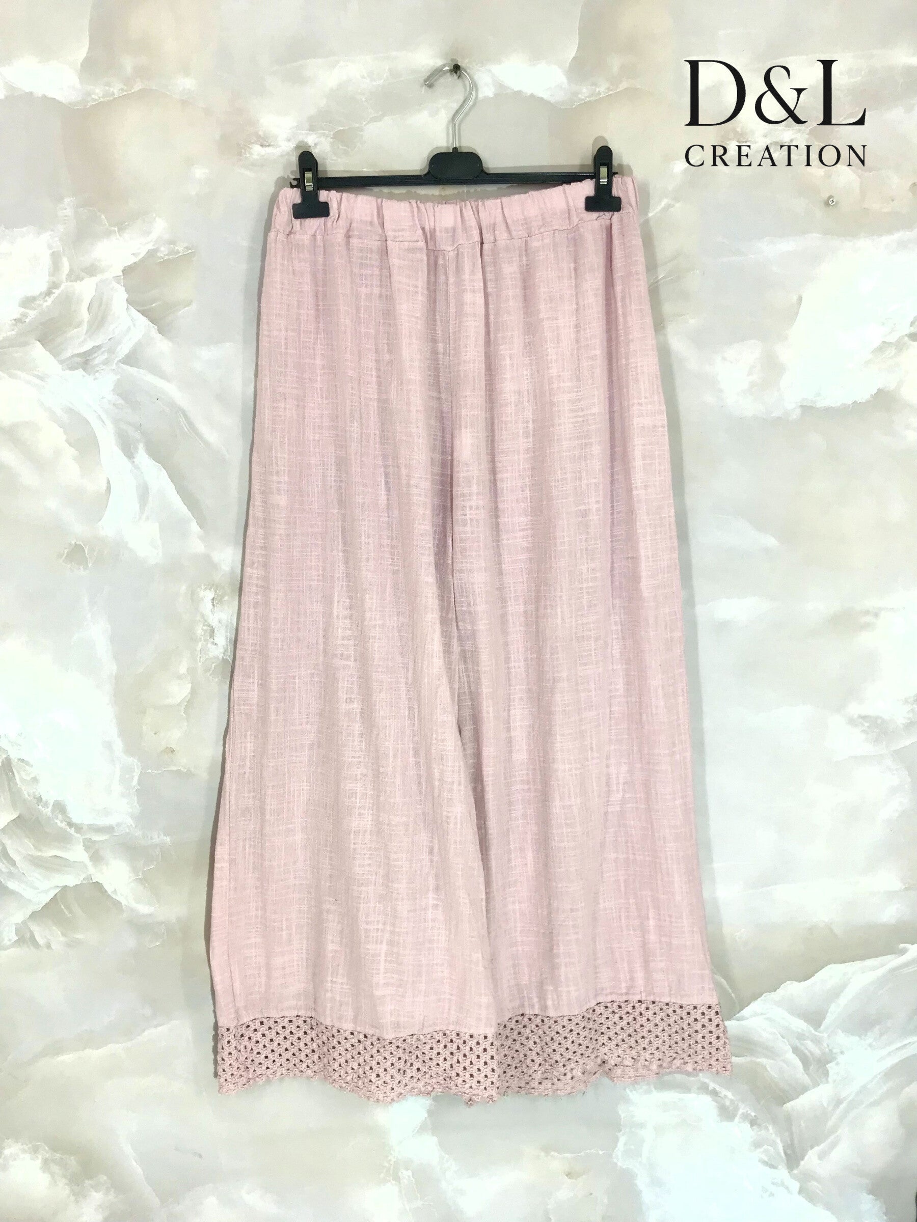 Plus Size Cotton wide legs with lace with t38 rim at T50