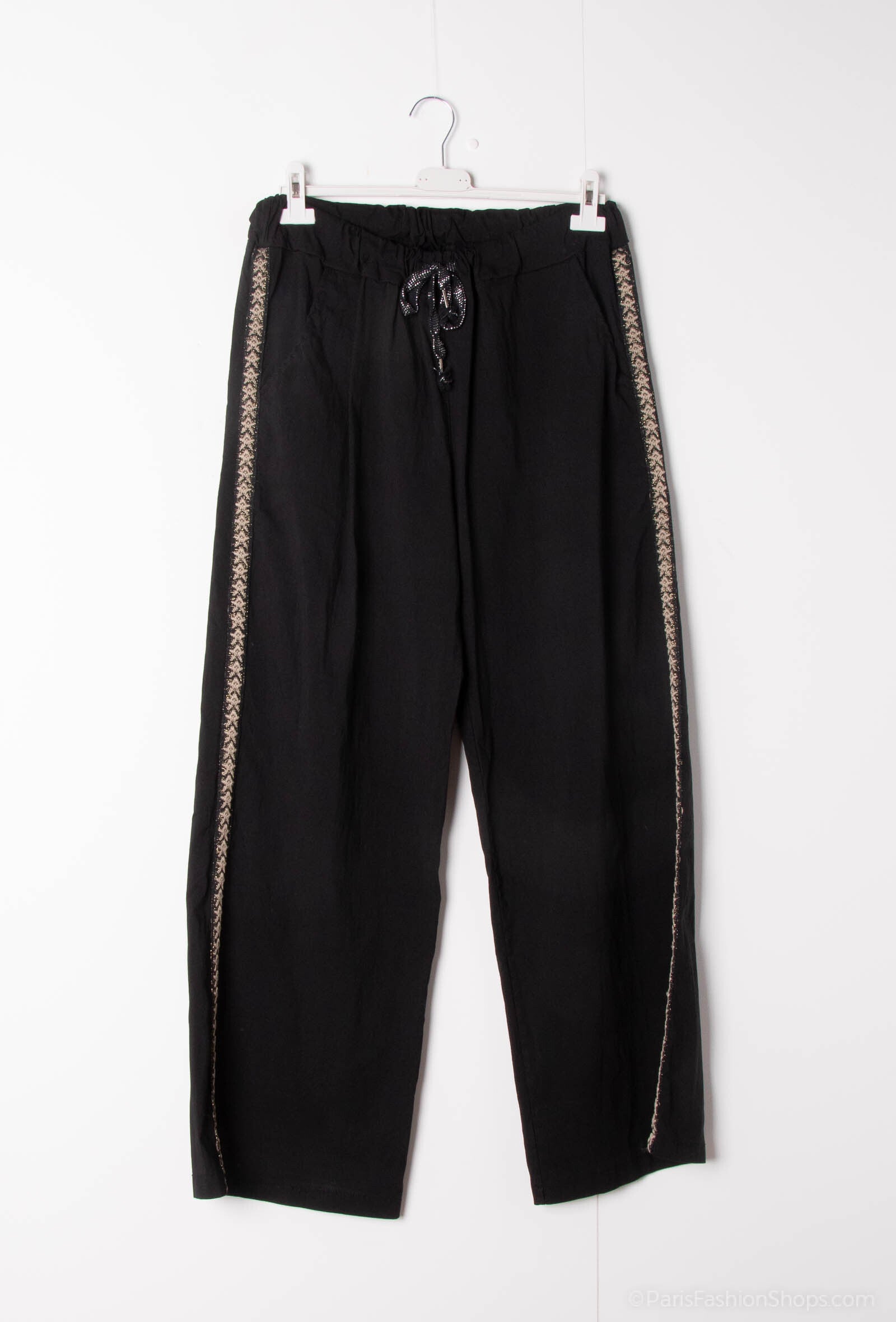 Plus Size Wide leg lycra pants with elastic waistband