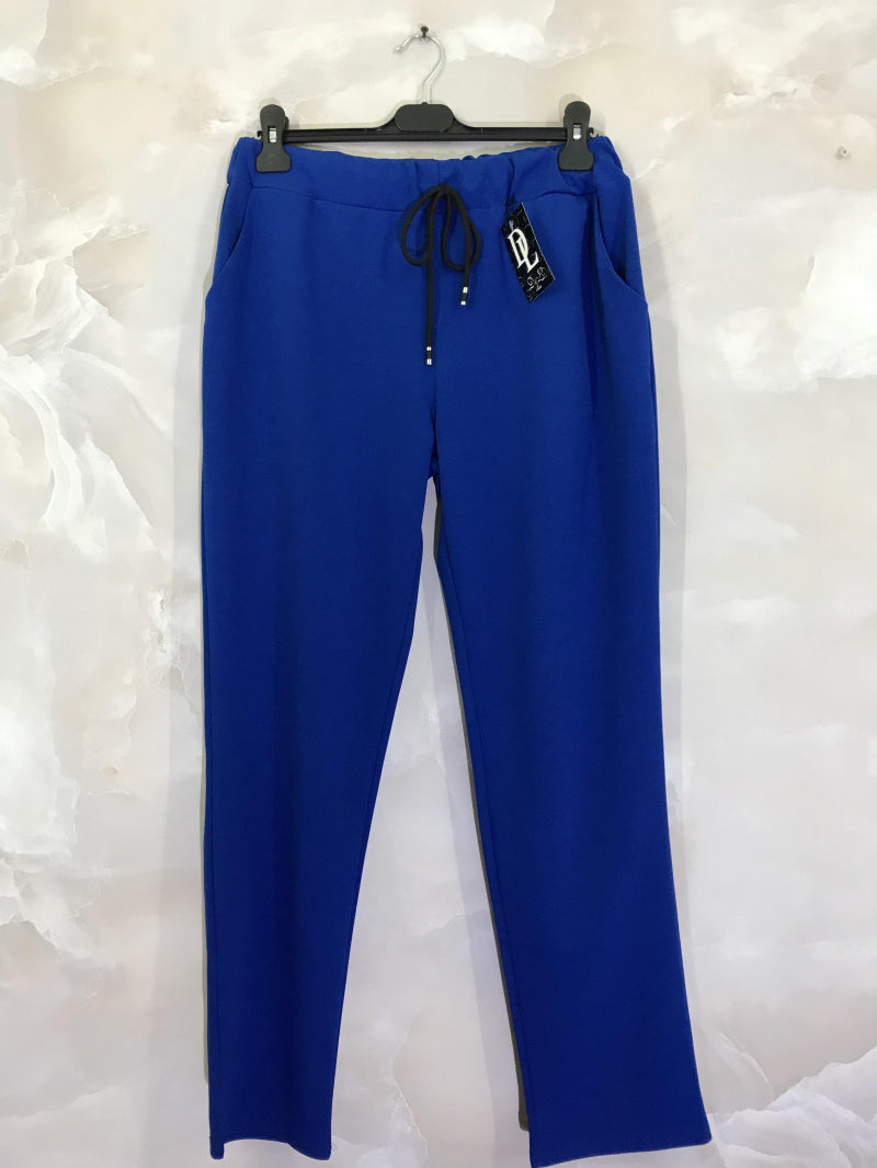 Plain pants with drawstring made in France i Stor Storlek