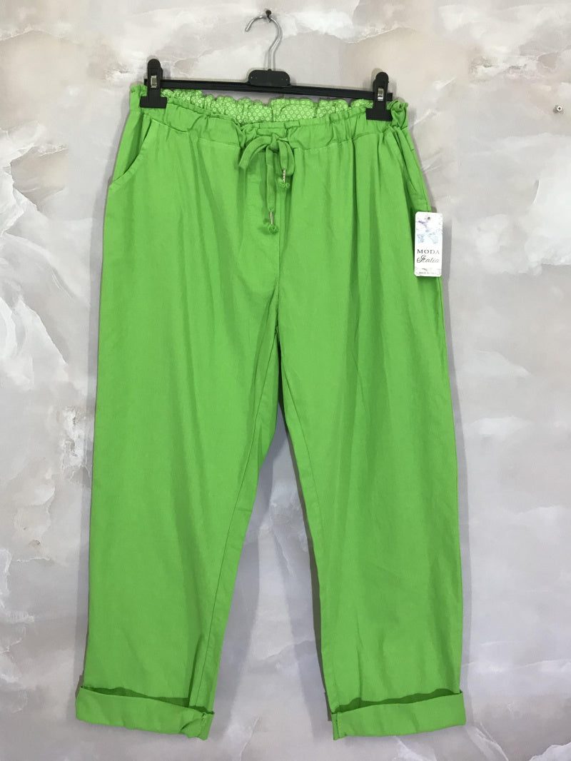 Plus Size Enkla Byxor med Dragsko