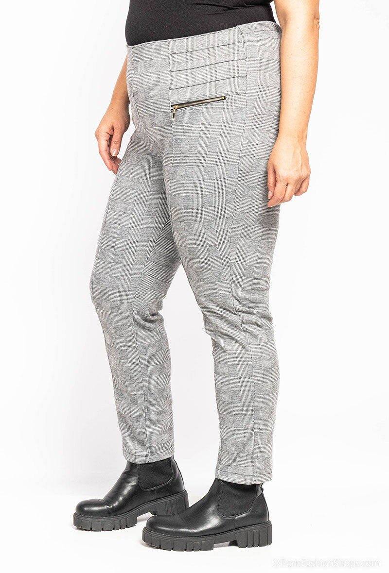 Plaid pants i Stor Storlek