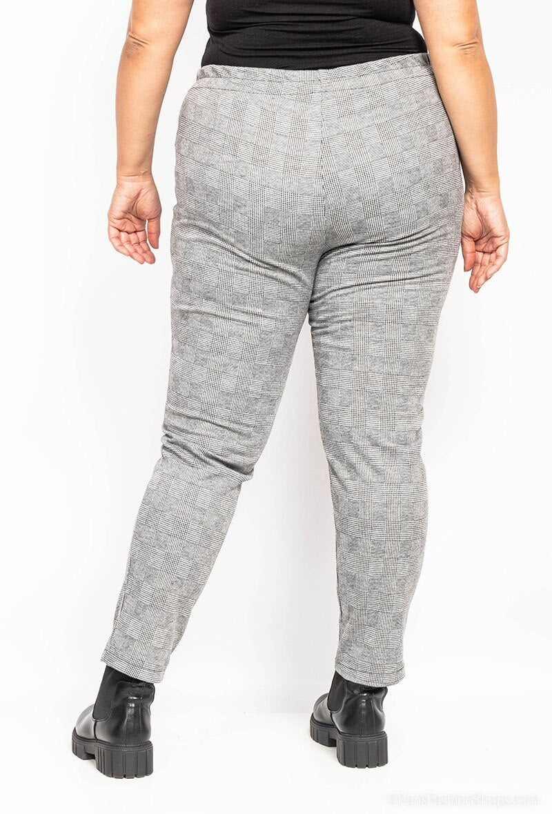 Plaid pants i Stor Storlek