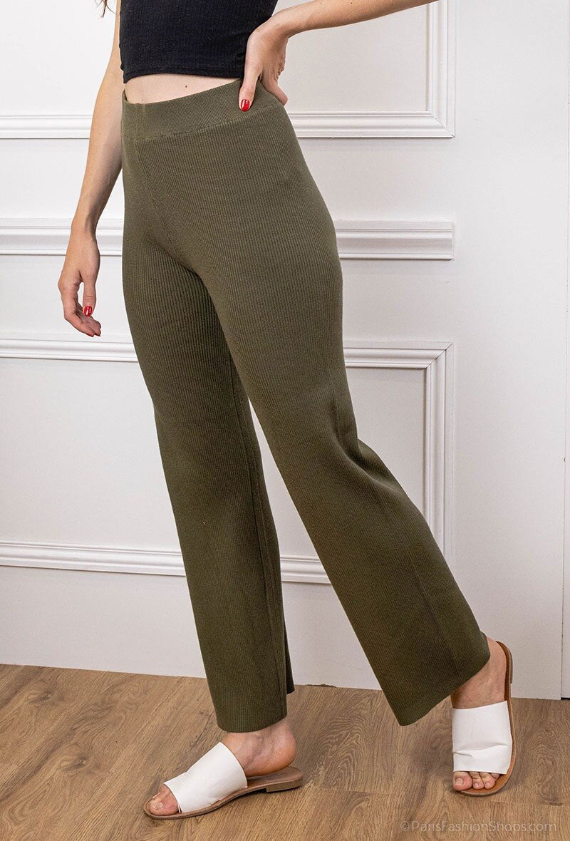 Plus Size Mesh Pants - Soft Knit Winter Comfort