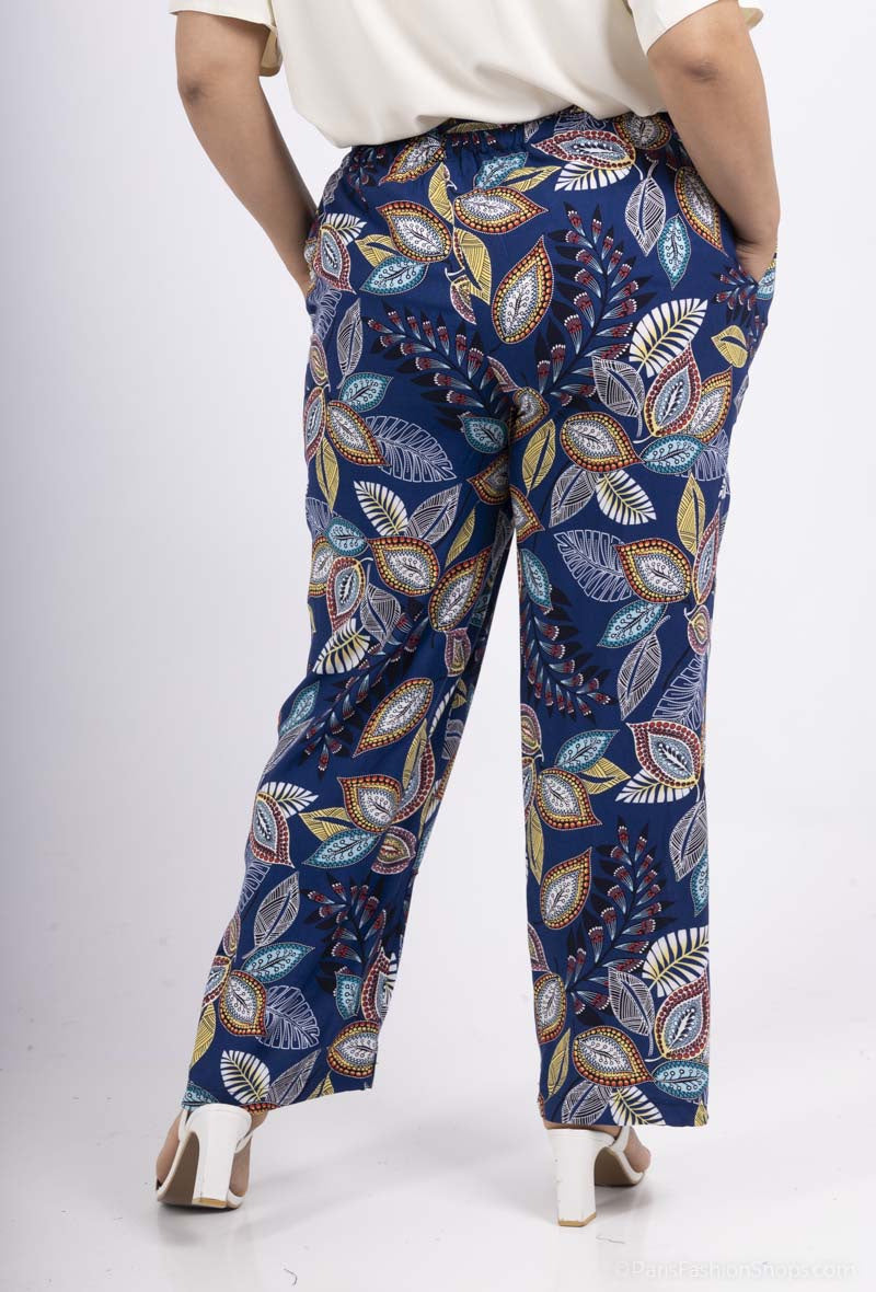 Plus Size Flowing Printed Pants