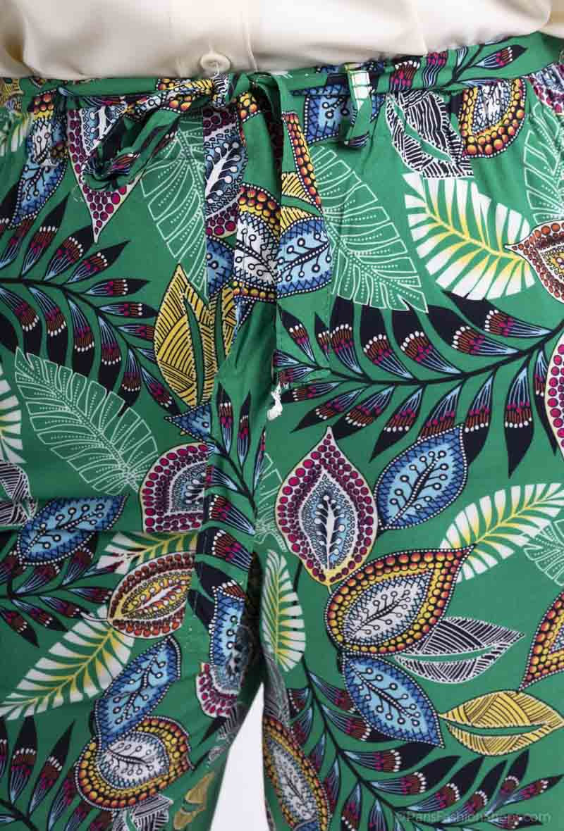 Fluid printed pants i Stor Storlek