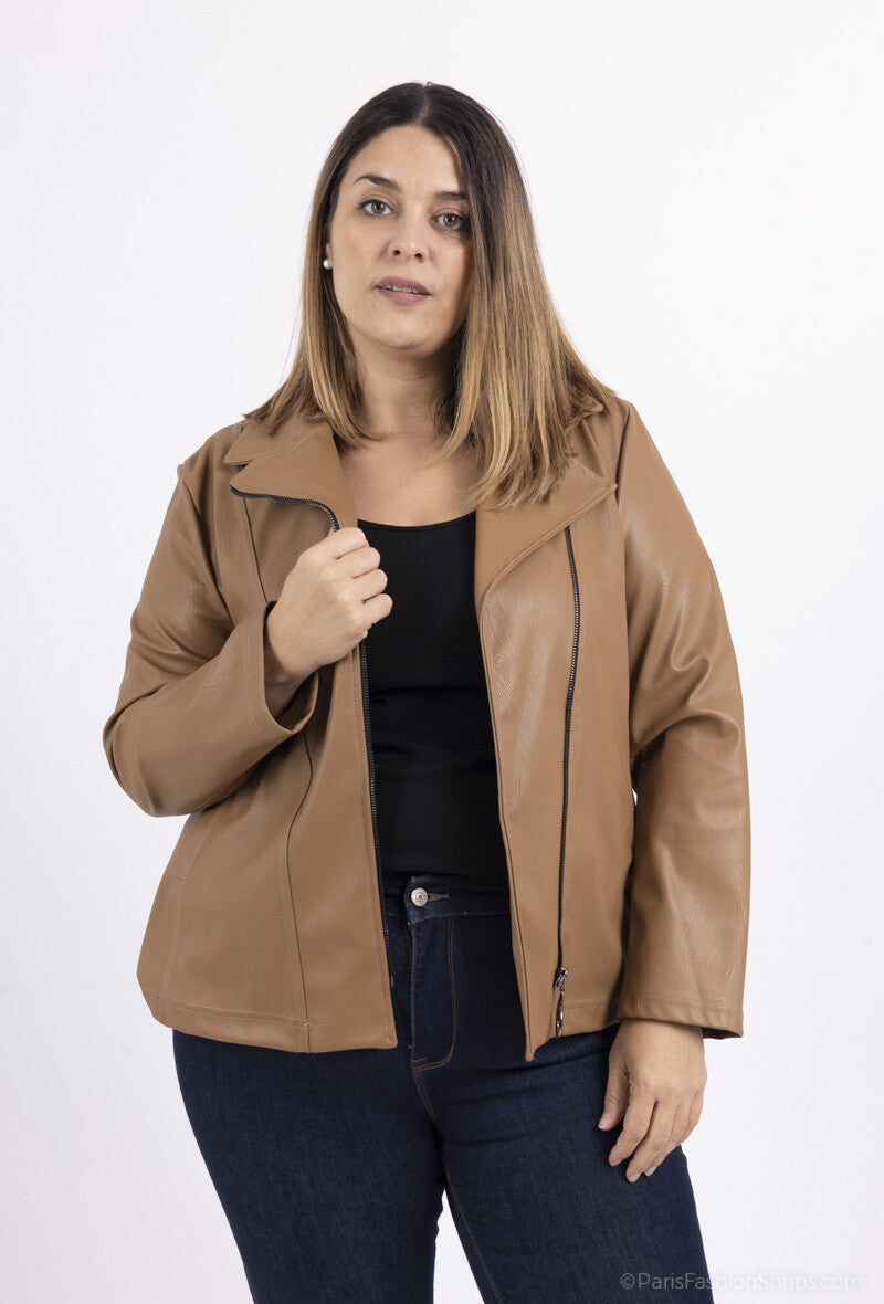 Plus Size Faux Leather Effect Perfecto