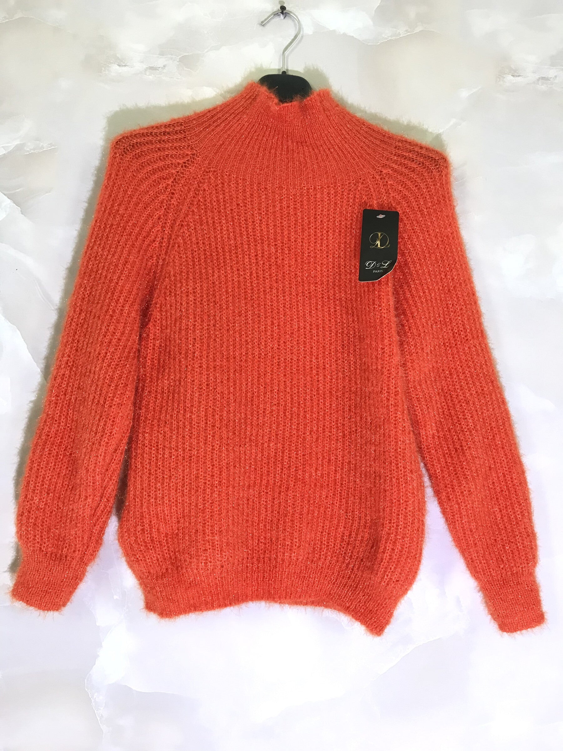 Plus Size Fluffy Extra Stretch Funnel Neck Sweater