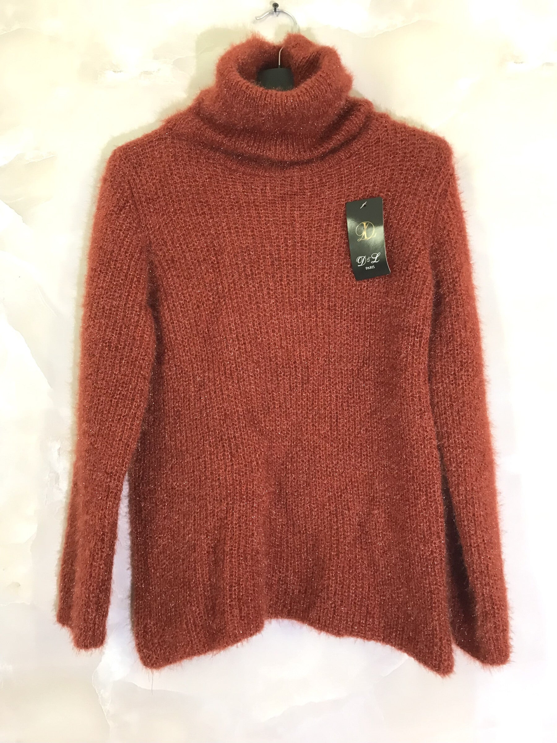 Plus Size Fluffy Extra Stretch Turtleneck Sweater
